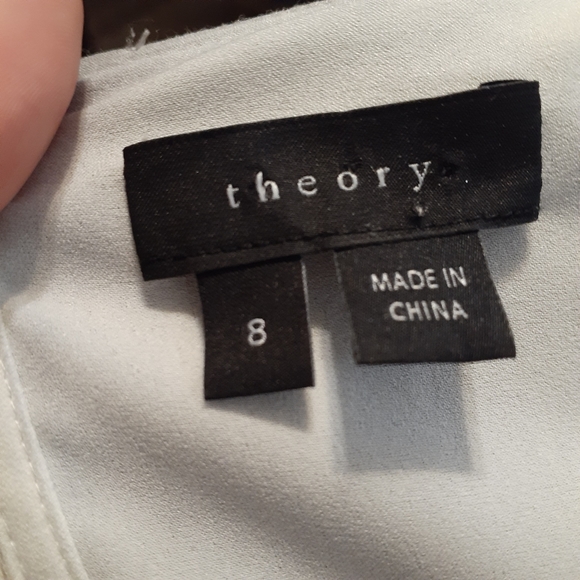 Theory Black Landain Slit Back Keyhole Wool Blend Dress Sz 8 - Picture 6 of 7